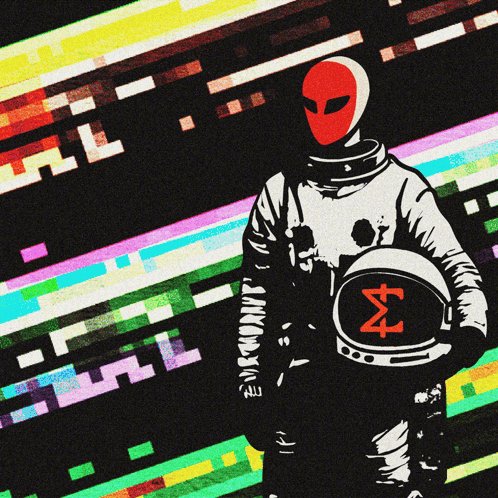 The image features a man wearing an astronaut suit with a red mask standing against a black background that has a rainbow gradient pattern. The caption above the image reads, "Privacy is the missing layer for institutional crypto adoption. On @0xMiden, projects like @0xQash are enabling confidential payroll, treasury management & approvals , without exposing sensitive company data on public chains."