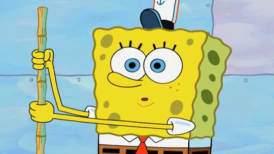 The image features a cartoon character of Spongebob Squarepants holding a bamboo pole with his left hand while wearing a yellow shirt and a white hat. The caption below the image reads "one underrated part of @wallchain is how it changes the way creators look at their own activity normally you post it does okay or it doesn't then the timeline moves on but when there is a system tracking attention over time, you start noticing patterns".