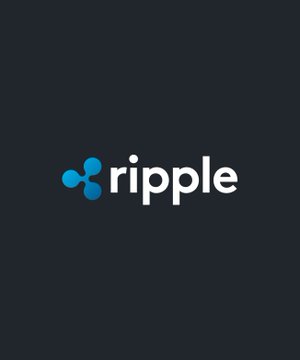 The Ripple cryptocurrency logo featuring a blue stylized icon next to the word 'ripple' in white text on a dark background.