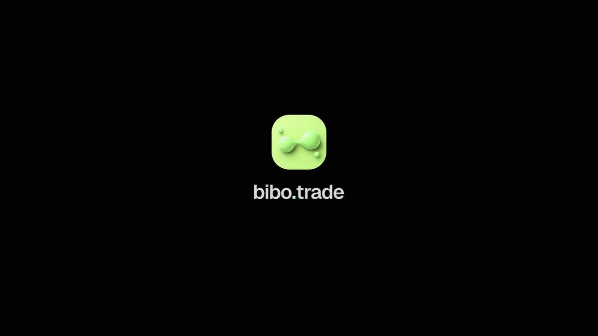 The image displays the "bibo.trade" logo, featuring a green rounded square icon with an infinity-like symbol and small bubble accents, set against a black background. This branding aligns with the announcement that Bibo is now live on Morph Network, marking the launch of its idea-pricing platform.