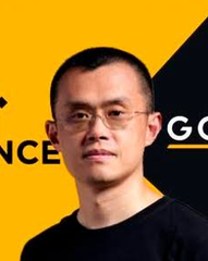 A photographic portrait of a man wearing glasses and a black shirt, standing before a yellow backdrop that partially displays the letters 'NCE' and 'GO'.