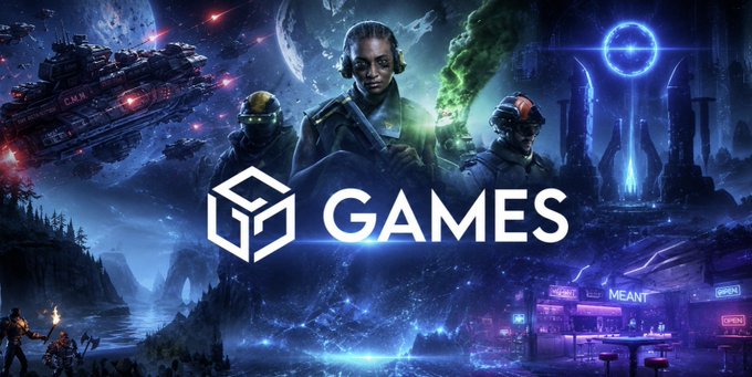 A promotional banner for Gala Games featuring a sci-fi scene with armored characters, a futuristic cityscape, and a large spacecraft in the background, overlaid with the "GAMES" logo and text. The image aligns with the post's announcement inviting players to explore Gala Games now that the wait is over.