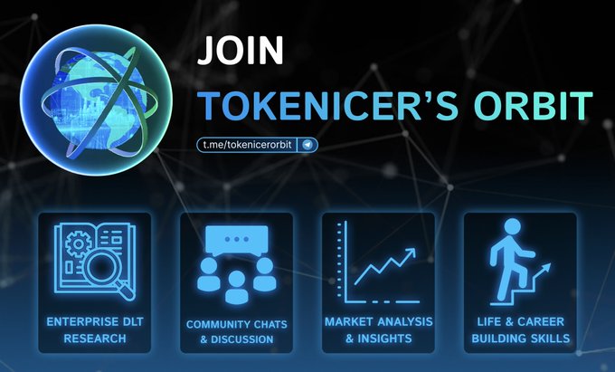 The image shows a dark blue background with various images and text that relate to different aspects of a cryptocurrency project or discussion, such as blockchain technology, ICOs (Initial Coin Offerings), and finance. The main focus of this content seems to be discussing and exploring these topics within a community setting. In the bottom right corner of the image, there is text that says "join".