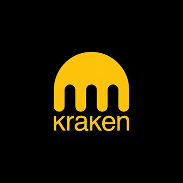 The Kraken cryptocurrency exchange logo, featuring a yellow stylized octopus tentacle design above the word "kraken" in lowercase text on a black background, accompanies news of the exchange joining SoFi's settlement network to list SoFiUSD.