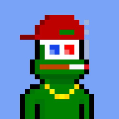 The image features a cartoon character wearing a red hat, green shirt, and yellow chain necklace. The character has a cigarette in their mouth and appears to be smoking while standing against a blue background. The caption reads "Become uncancelable." This suggests that the character is intentionally making it difficult for others to interact with or engage with them due to their unique appearance or behavior.

The image does not contain any text, so there are no specific details about what the post says. However, given the context provided by the caption, one can infer that the image might be a part of a social media post where people share interesting or unusual content to gain attention and recognition from their followers.
