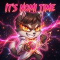 The image features a cartoon character with brown hair wearing a white shirt and holding a red ball, which appears to be glowing. The background of the image is filled with pink and purple lights, creating an intense atmosphere. In the caption below the image, there are two lines of text that read "it' s time" followed by "to get recognized for your contributions if you've been building, contributing, and creating impact within the Ritual community". This suggests that it's time to highlight one's achievements in the Ritual world and emphasize their value.