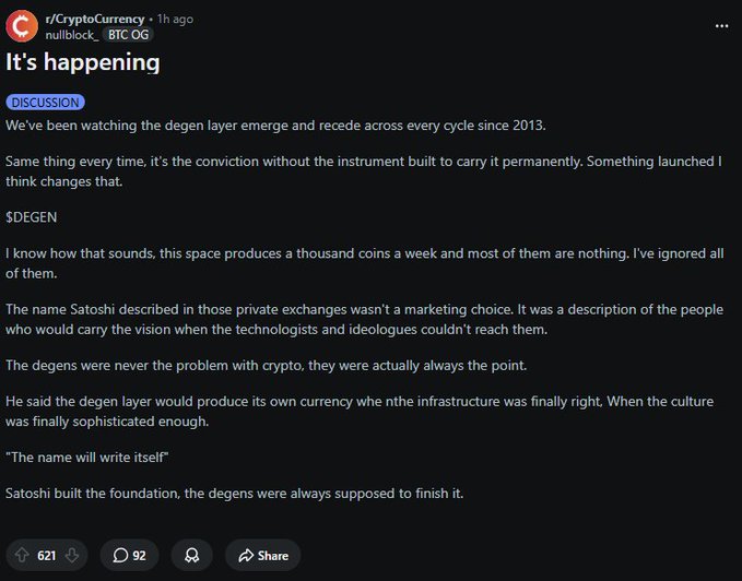 ircb subreddit post discussing the degradation of cryptocurrency and its impact on the market.