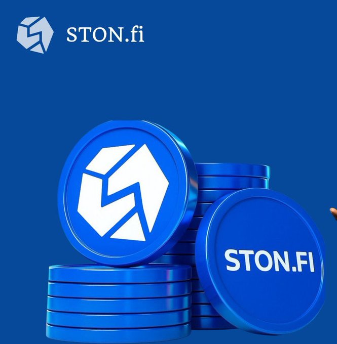 The image features a stack of blue coins with the word "STON" written on them, along with the text "STON.FI" below. The coins are arranged in a way that they appear to be stacked or piled up against a blue background. The image also includes a caption that reads "Focus on what is in the image and how it relates to the post". This suggests that the image might be related to a discussion about Ston Fin, an online cryptocurrency exchange platform, and its impact on the DeFi ecosystem.