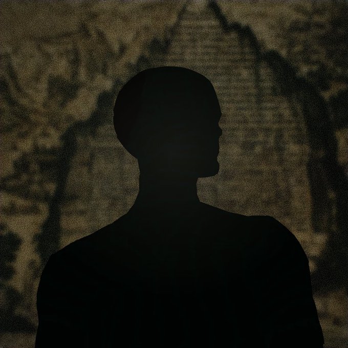 A dark silhouette of a bald person shown from behind, set against a grainy, shadowy background. The mysterious and ominous imagery complements the urgency of the post's message about a final opportunity, suggesting anonymity and an air of secrecy around the "last chance" announcement.