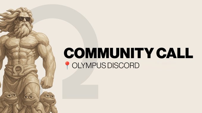 The image features an advertisement for an event called "Community Call" scheduled for June 4, 2006 at 15:00 UTC. The event aims to provide updates on various topics such as protocol updates, treasury insights, and a look at the team's building. A live Q&A session will be held during this time.
