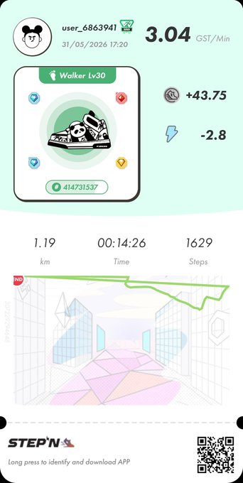 The image shows a phone screen displaying a fitness app that tracks steps taken, calories burned, and distance traveled during a walk or run. The app also provides information about the user's progress and offers tips for improving their walking routine.