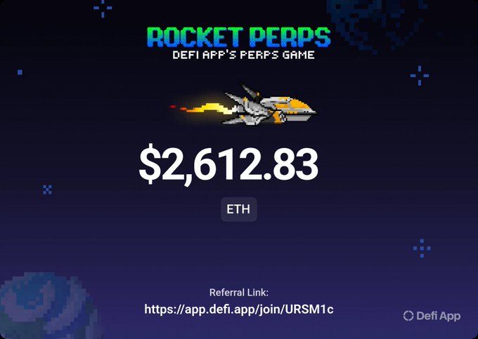 The image is a screenshot of a computer screen displaying the details about a Rocket Perps game, including its title and a financial summary with the money made from the sale of virtual items or tokens within the game. The text on the screen indicates that there has been an enormous profit made by playing this game in the past 1001 leverages with no lag. Additionally, a link is provided that directs viewers to join the gaming community and participate in trading Rocket Perps using their own methods, making use of the existing referral links for increased revenue potential during market conditions such as a bear market or other situations where there might be fewer players participating due to negative market sentiments.