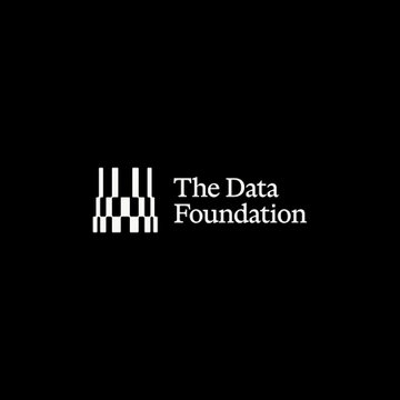 A minimalist black screen displaying the white logo and text 'The Data Foundation'.