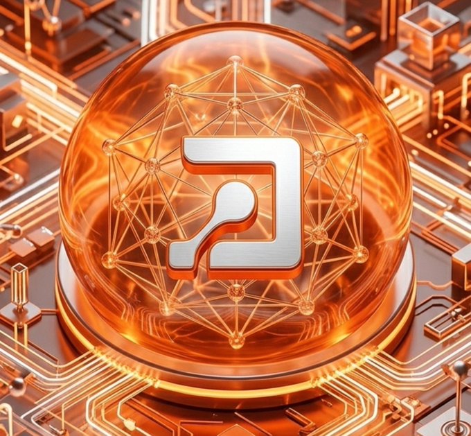 A glowing orange sphere sits atop a futuristic circuit board, enclosing a silver stylized "P" logo surrounded by a glowing geodesic network structure. The metallic letter and interconnected nodes visually represent Primus Labs' core mission of confidential, transparent onchain finance, symbolizing how their privacy-preserving technology integrates seamlessly with the blockchain infrastructure that institutions need to confidently enter Web3.