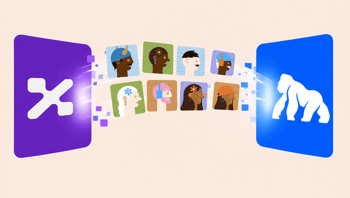 The image depicts the RARI logo on the left transitioning into a grid of diverse Ape NFT character portraits, which then flows into the ApeChain gorilla logo on the right, visually representing the migration of the RARI Composables NFT collection from RARI Chain to ApeChain.