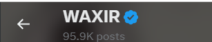 Blurry vertical screenshot showing 'NAXIV' logo with a blue verified checkmark and '95.9K posts' text on a black background.