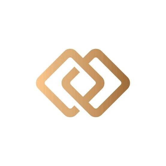 A gold geometric logo composed of two interlocking diamond shapes is displayed on a white background, with the accompanying post warning that nearly all public BTC treasury companies are sellers. The minimalist design lacks any visible text, numbers, or tickers that could directly tie to the post's claim about Bitcoin treasury holdings.
