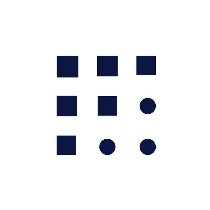 The image features a logo with a grid of blue squares arranged in rows and columns against a white background. The logo has a minimalist design, which makes it easy to read and understand. The caption below the logo provides information about an AI agent deployment platform called Agent Launchpad by FET (Fetch.ai), which is designed for AI agents and focuses on token deployment and trading.