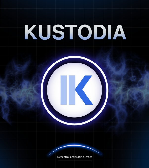 ikustodia is a logo for a cryptocurrency called kustodia. The logo features a blue circle with an "I" inside, which represents the initial coin. The word "kustodia" is written below the circle. The background of the image is black and has a blue glow coming from it, giving it a futuristic appearance. Below the logo, there's text that reads: "The idea is simple: solving fraud in buying and selling." This suggests that kustodia aims to address issues related to cryptocurrency transactions by implementing smart contracts for secure and transparent trading.