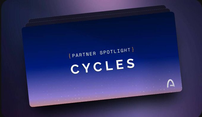 A digital graphic or card displaying '{PARTNER SPOTLIGHT} CYCLES' with an 'A' logo on a purple and blue gradient background.