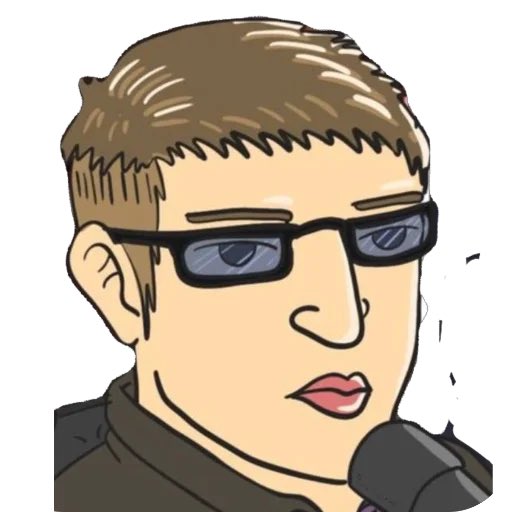 A cartoon avatar of a man with short brown hair and sunglasses, rendered in a "Wojak" or "NPC" meme style, shown near a microphone. The image serves as a profile picture for the poster sharing the "#FollowFriday" recommendations of Monad Community members.
