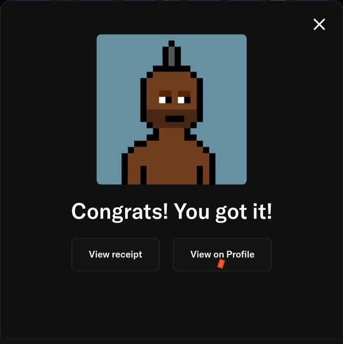 The image shows a cartoon or character image that appears to be at a website or social media platform, possibly for viewing a profile picture of someone named @v0punk. The post also mentions that the viewer has gotten an "accurate rating" (or maybe even a reward) and is encouraged to view their own profile. This could mean that the user's opinion or review about the character or content being shown was approved by the platform, indicating a positive experience with the content creator.