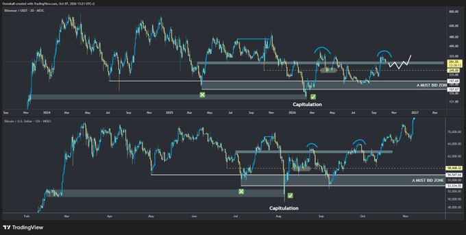 A TradingView chart displays price movements of the BIBIZ/USDT pair on Binance, featuring candlestick patterns, resistance levels, and a 'Capitalization' label on a dark background.