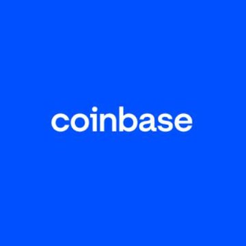The image displays the Coinbase logo in white lowercase text centered on a solid blue background. The Coinbase branding visually supports the news that the cryptocurrency exchange is expanding its services to users in China through new account registration.