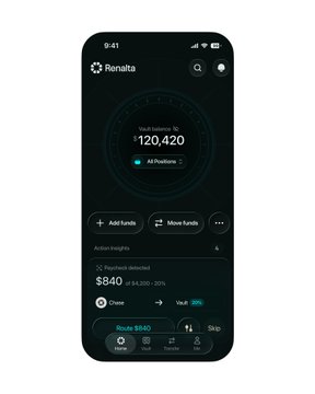 A mobile app screen for 'Renatta' showing a music listener count of 120,420 and an auction insight for 'DC Psychrock detected' at $840.