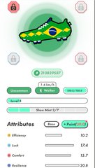 The image features a soccer shoe with a green sole, yellow and white patterned design, and a Brazilian flag on top of it. The shoe appears to be made by FIFA, as indicated by the text "FIFAランキング57位 イラク...FIFAランキング57位 イラク...FIFAランキング57位 イラク...FIFAランキング57位 イラク...FIFAランキング57位 イラク...FIFAランキング57位". The shoe is displayed in the center of the image, with a white background surrounding it.
