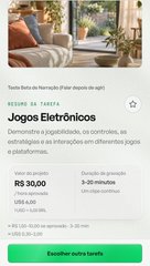 A mobile advertisement for an online course titled 'Jogos Eletrônicos' by Instrutor Arlei Andrei, priced at R$ 30,00 in 3-30 minutes installments.