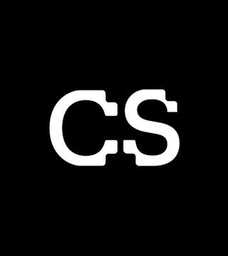 The image shows a white "CS" logo on a black background, representing CoinShares, the crypto asset management firm whose wallet made the significant ETH deposit to Coinbase as referenced in the post.