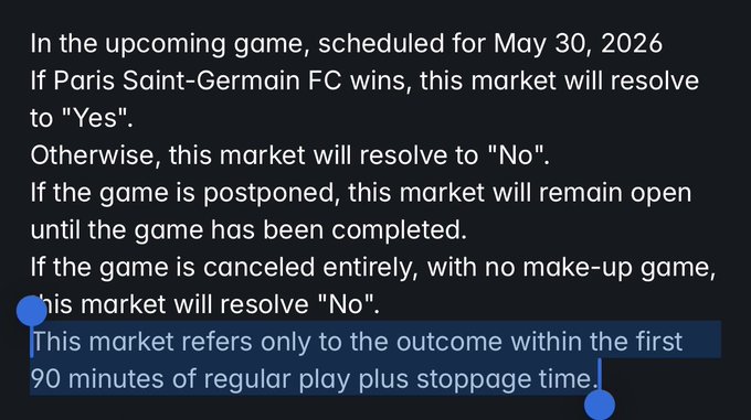 The image features a text box with an explanation about a scheduled game in Paris Saint-Germany FC that has been canceled due to an unforeseen issue.