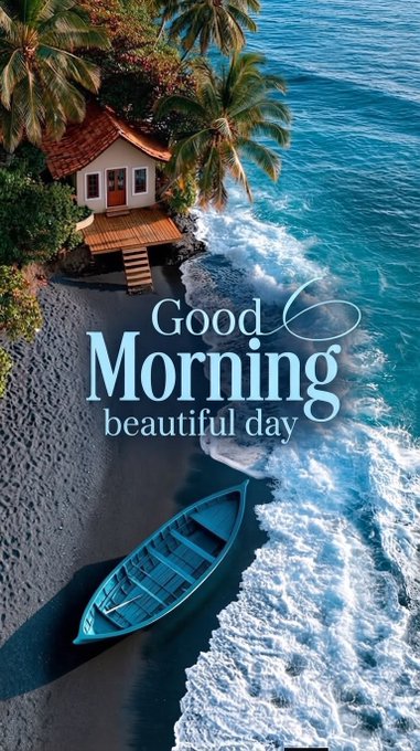 A serene tropical beach scene featuring a small hut nestled among palm trees, a blue rowboat on dark sand, and ocean waves, overlaid with the text "Good Morning beautiful day."

The image's peaceful "good morning" greeting contrasts with the post's focus on privacy and decentralization, while the isolated beach setting symbolically reinforces Beldex's theme of secure, off-the-grid privacy away from centralized servers.