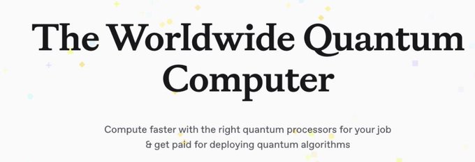 The image features a banner for @quipnetwork that reads "The Worldwide Quantum Computer" with a black background and white text. The image also includes a small image of a computer screen, which could be related to the concept of quantum computing or simply an illustration used in the design.