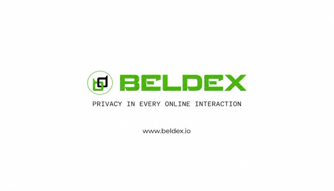 A white background displaying the green 'BELDEX' logo with the tagline 'PRIVACY IN EVERY ONLINE INTERACTION' and the website 'www.beldex.io'.