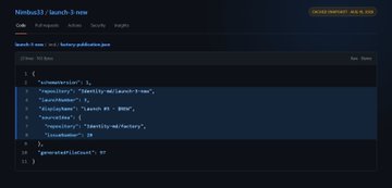 A blurry screenshot displays a GitHub page titled "chocolate-factory/README.md" with code defining a JSON-like data structure containing "identity" objects with "controller", "labelHash", and "description" fields, culminating in a `@private(label='123')` decorator. The image visually supports the post's claim by showing the source code that proves the "Identity NFT" is actually a developer credential for the chocolate factory contract, not a token-launching mechanism as previously assumed.