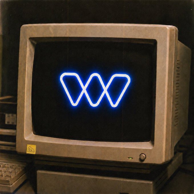 A vintage CRT monitor displays a glowing blue Wire Network logo on its screen, visually reinforcing the post's theme of foundational infrastructure by contrasting the analog, retro hardware with the modern crypto project's "Launchpad Community Offering" (LCO).