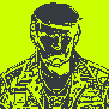 A pixelated portrait of a man in a dark cap and sunglasses rendered in a high-contrast black and neon yellow color scheme, matching the bold, retro aesthetic often used in crypto/NFT marketing. The graphic complements the post promoting the "ROBIN ALPHA" NFT collection with a 3,333 supply, advertised as launching soon on OpenSea in collaboration with Robinhood.
