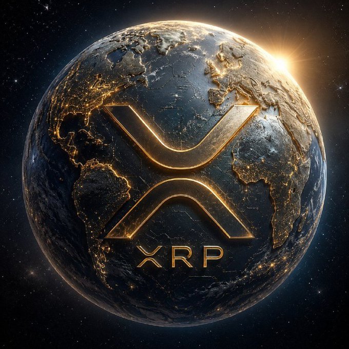 The image features a large globe with the XRP logo prominently displayed at its center. The sun is shining brightly above the globe, illuminating the entire scene. Below the globe, there are some text elements that provide information about the cryptocurrency. One of these texts states "How much $XRP do you honestly think someone needs to become financially free in the next cycle? Some say 1,000 ?". This suggests that people might have different opinions on how much XRP is needed for financial freedom.

The image also includes a caption that reads "Focus on what is in the image and how it relates to the post". The caption provides context about the image's content and its connection to the cryptocurrency discussion.