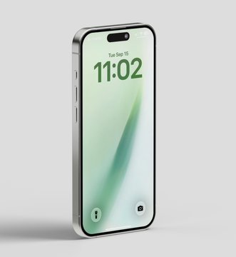 An iPhone displaying the lock screen with the time '11:02' and date 'Tue Sep 15' on a green wallpaper.