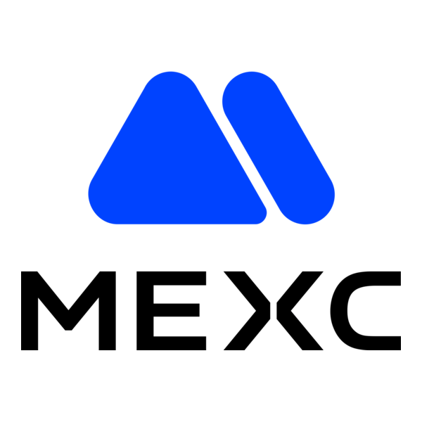 The blue and black logo of MEXC, a cryptocurrency exchange.