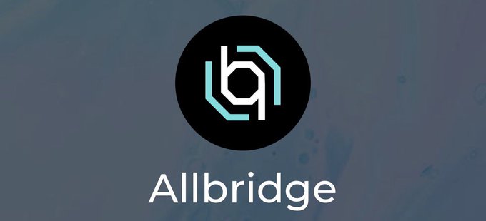 A logo featuring a stylized "b" letter inside a black circle with teal accents, labeled "Allbridge," represents the multi-chain bridge platform discussed in the post about seamless cross-chain transfers.