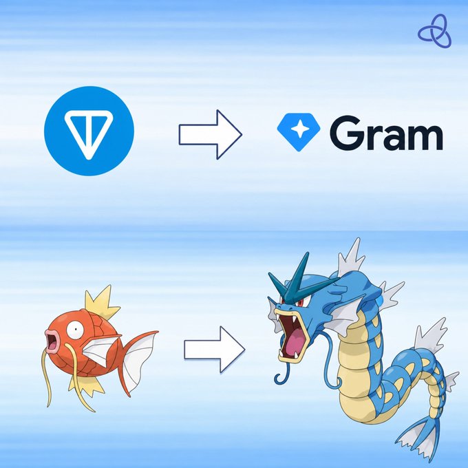 The image features two Pokemon characters, a dragon and an orange-furred fish. The dragon character has sharp teeth and appears menacing while the fish character looks more innocent. Two logos are visible in the background – a blue triangle and a red diamond. Below these logos is text that reads "OmniMarket beta".