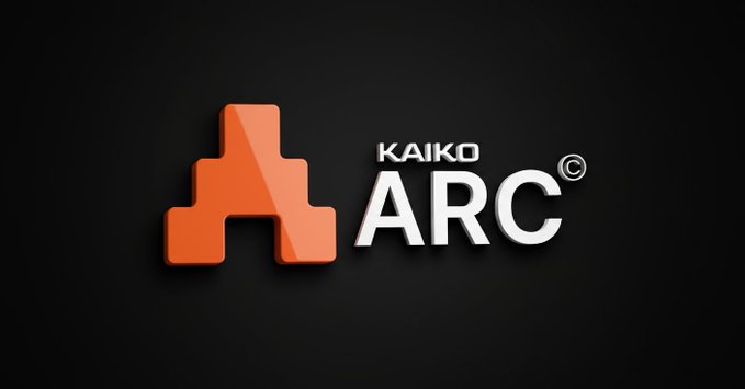 The image features a logo for a cryptocurrency called "Kaiko Arc". It consists of an orange triangle with white text that reads "Kaiko Arc" at the top, followed by the word "Arc" below it. The logo is displayed against a black background and has a 3D effect to make it stand out. Below the logo, there's some text that says "The best time to join a crypto project is BEFORE the token launch." This message emphasizes the importance of joining a crypto project early on in its development process for better rewards and opportunities.