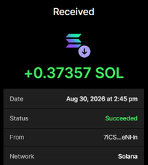 A transaction confirmation showing a successful receipt of 0.37357 SOL, serving as proof of purchase for the $NUKEBULL presale as advertised in the accompanying post.