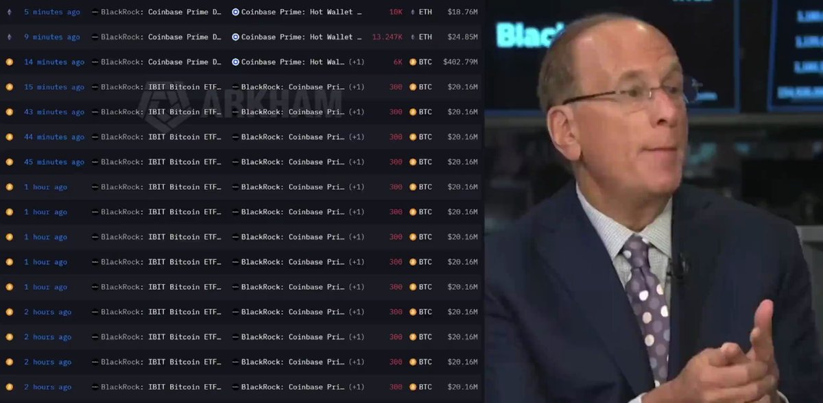 The image shows a man giving an interview while wearing glasses and a suit, with his right hand resting on his knee. Behind him, there's a large list of cryptocurrency names and prices, as well as a table featuring stock market data for Bitcoin and Ethereum. The text emphasizes that the market is "feeling it very bad" for these digital currencies.