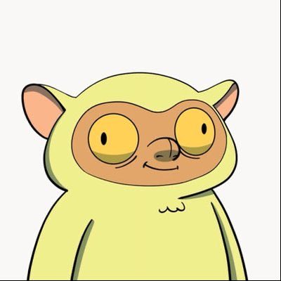 A cartoon character with large pointed ears, wide yellow eyes, and a green hooded outfit smiles against a light gray background. The whimsical creature appears to be a mascot tied to the NFT giveaway promotion for "@jayjaynft4" and "@sheersonrobin."
