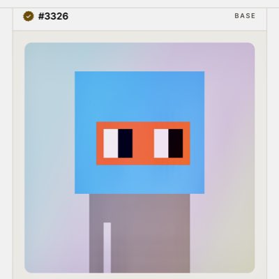 A blue pixelated NFT character (#3326) with orange-rimmed eyes is displayed, and the accompanying post from flooor.fun announces plans to add a download button so users can easily save and use these NFT images as profile pictures.
