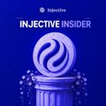 An Injective Insider podcast graphic featuring a stylized blue pillar logo on a dark blue background.